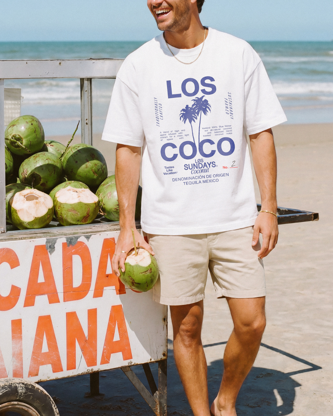Los Coco Tee - Blanc White / Blue