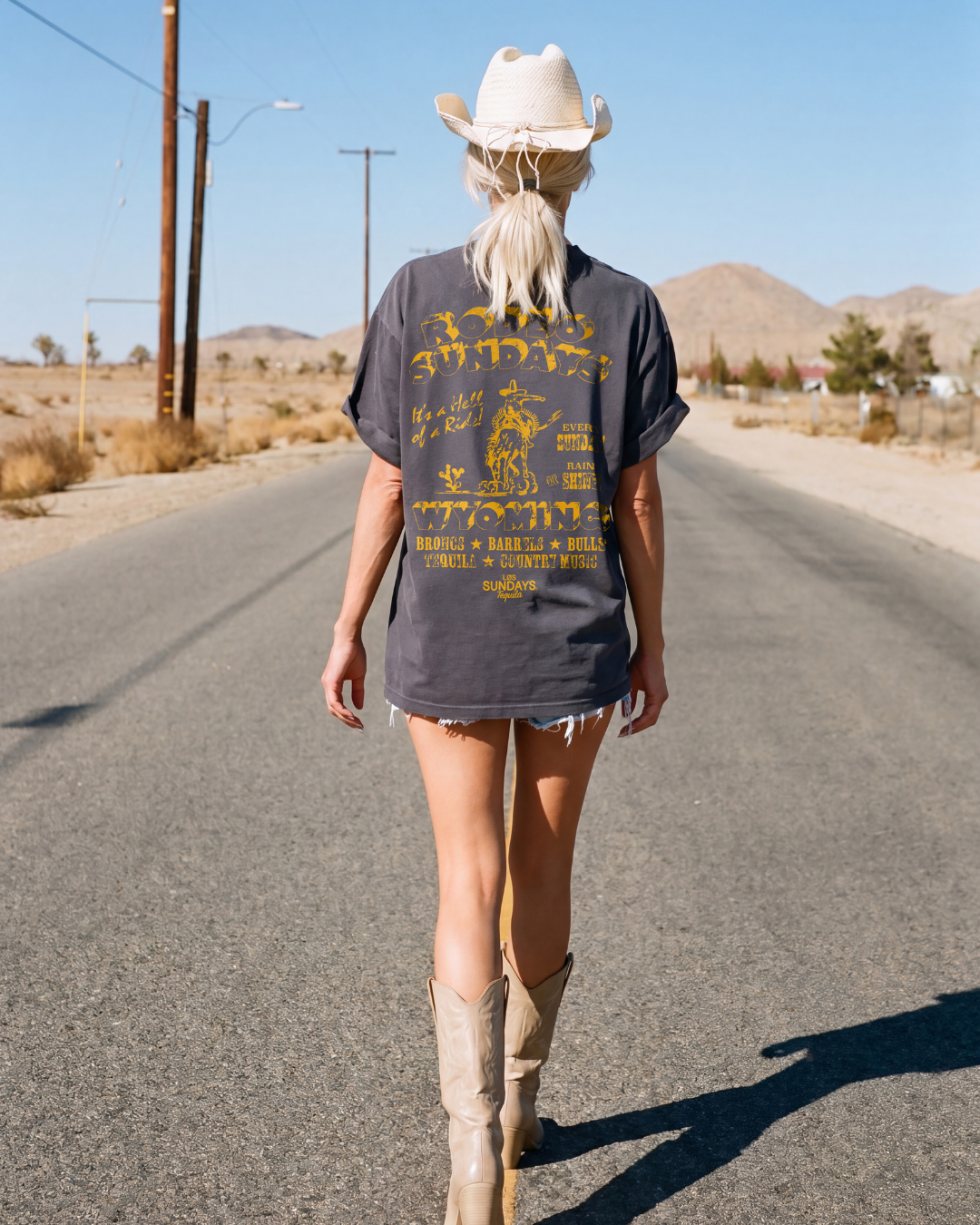The Cowboy State Tee - Vintage Black / Yellow