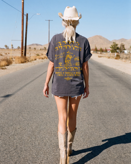 The Cowboy State Tee - Vintage Black / Yellow