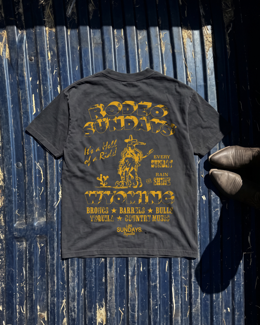 The Cowboy State Tee - Vintage Black / Yellow