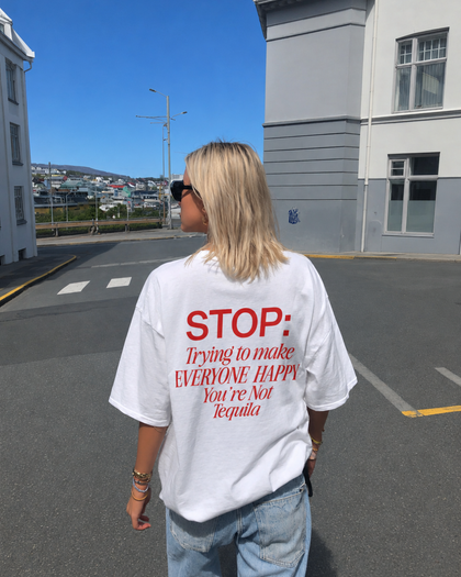 The Happy Tee - Blanc White / Red