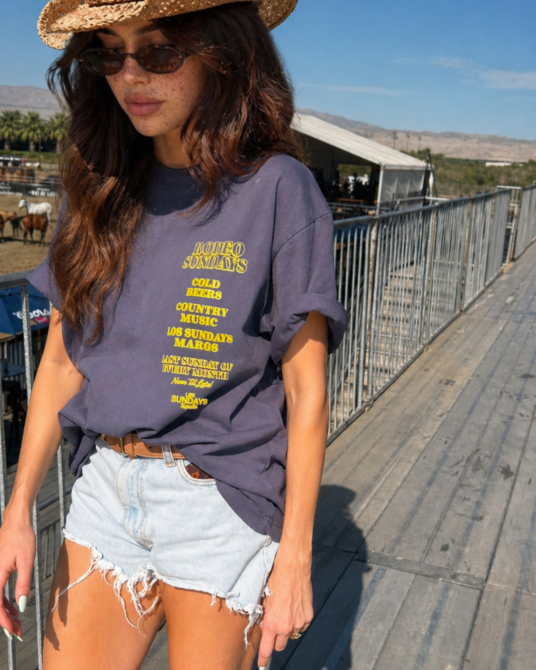 The Rodeo Sundays Tee - Navy
