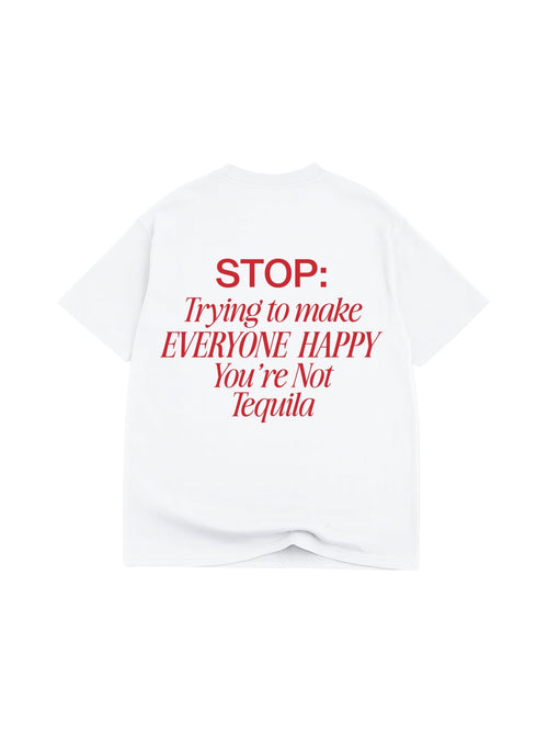 The Happy Tee - Blanc White / Red