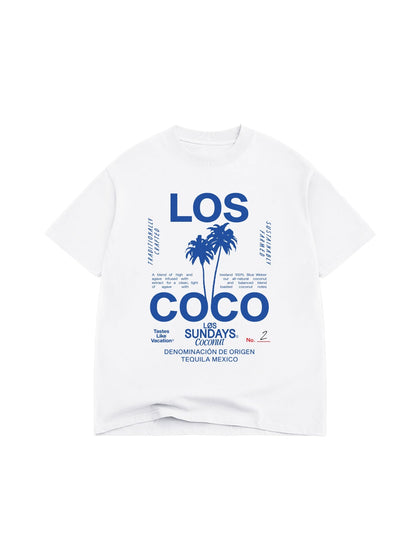 Los Coco Tee - Blanc White / Blue