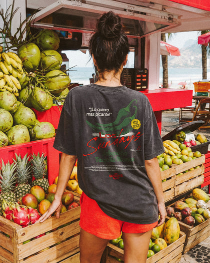 The Picante Tee - Vintage Black / White