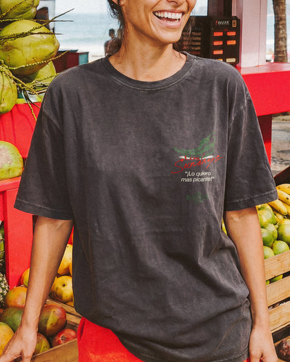 The Picante Tee - Vintage Black / White