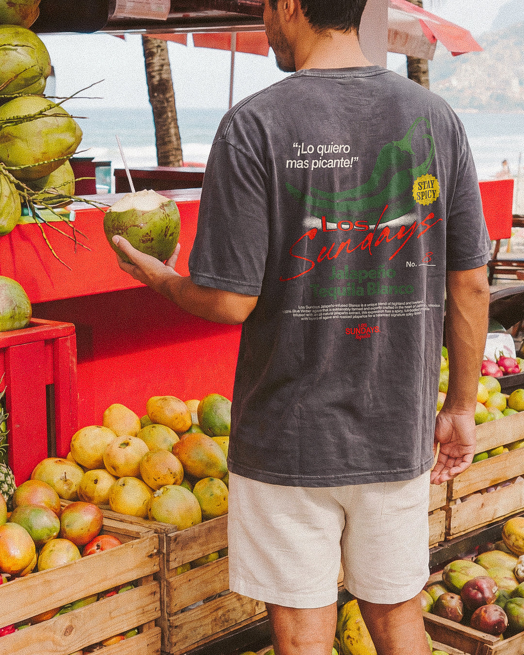 The Picante Tee - Vintage Black / White