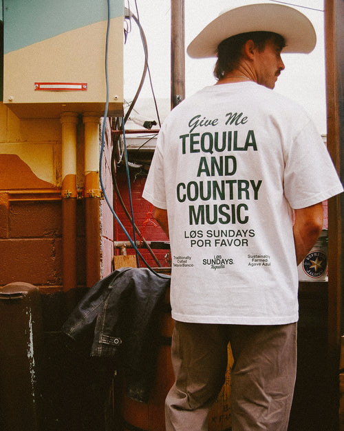 The Tequila & Country Music Tee - Blanc White/Green